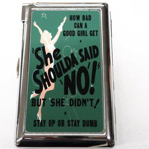 Cool She Should Have Said No Cigarette Case With Built In Butane Lighter